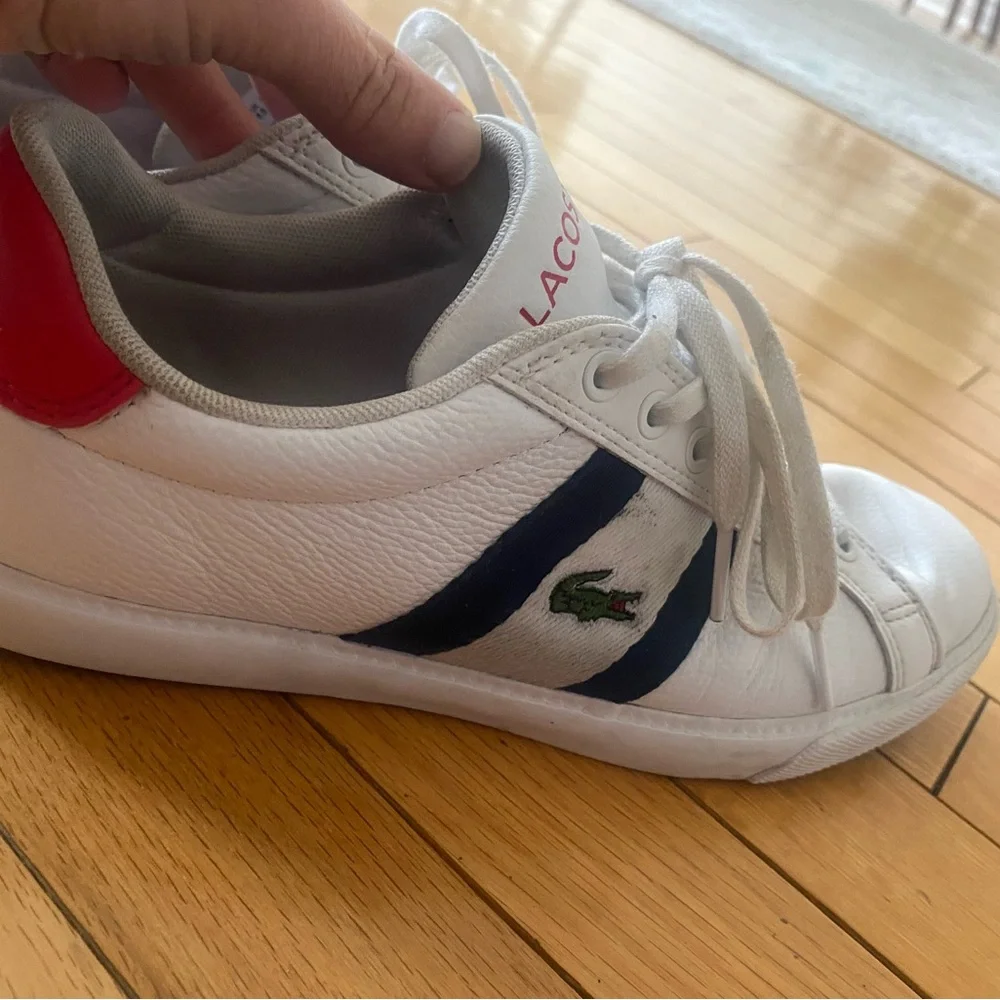 GC Lacoste White lifestyle men’s leather casual Sneakers SZ 7.5 - Picture 2 of 9